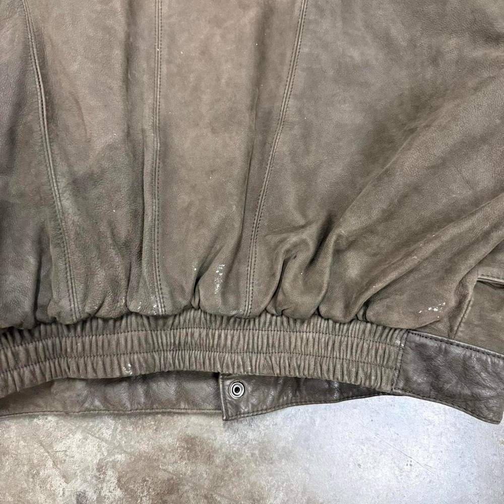 Vintage 90s Mirage Brown Leather Aviator Jacket Size XL - Picture 5 of 6